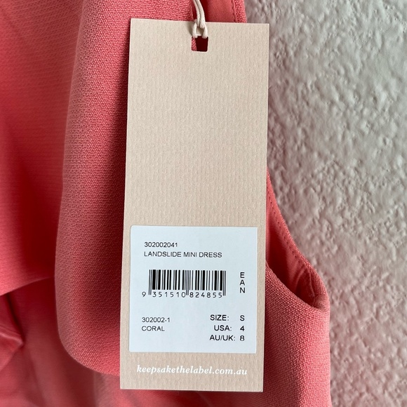 KEEPSAKE x ANTHROPOLOGIE | Landslide Ruffle Fitted Mini Dress in Coral | Size S - Picture 4 of 14